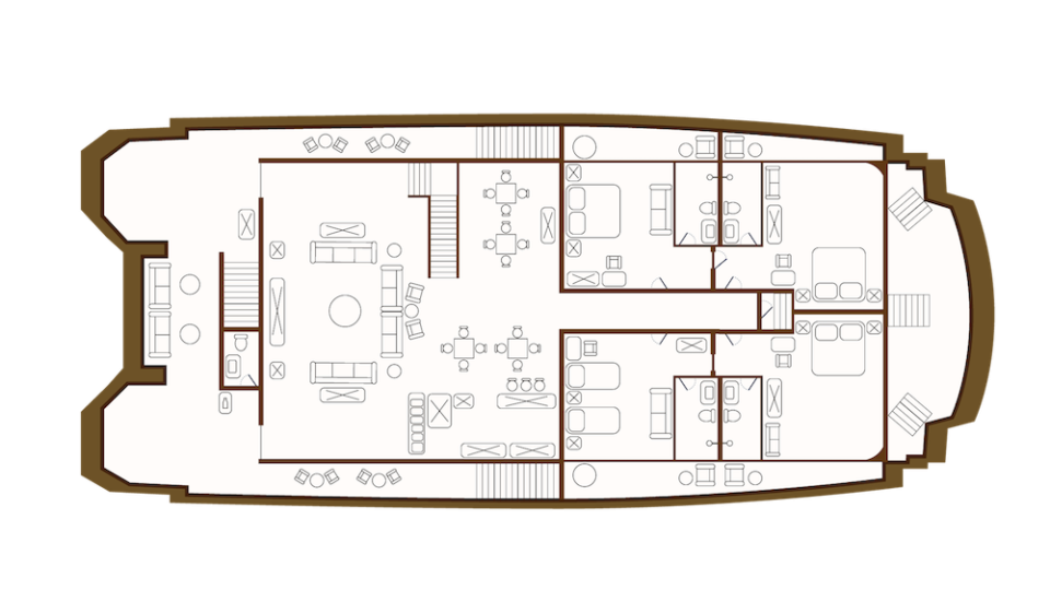 Elite Catamaran Main Deck Plan