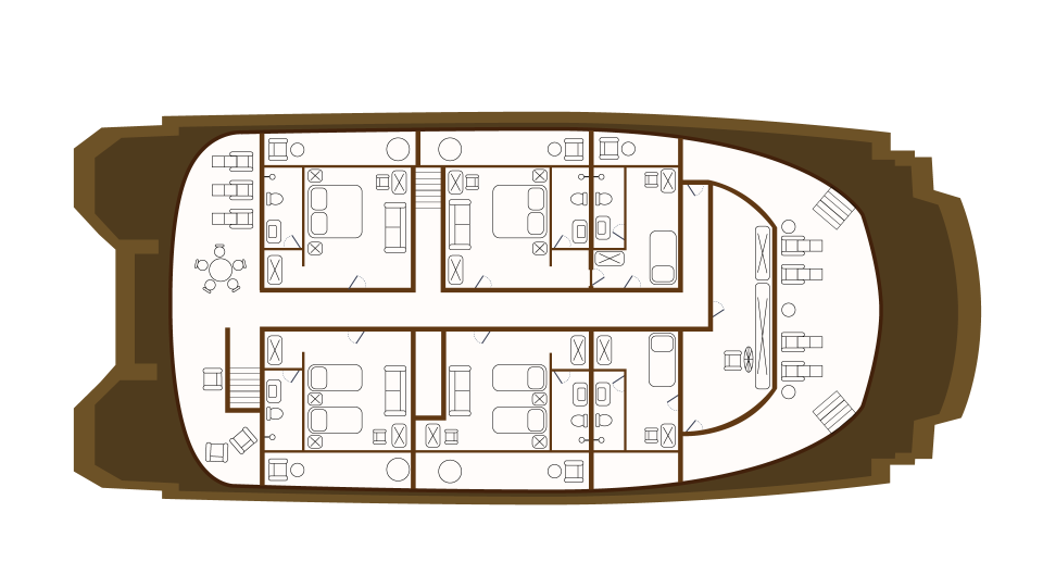 Elite Catamaran Upper Deck Plan