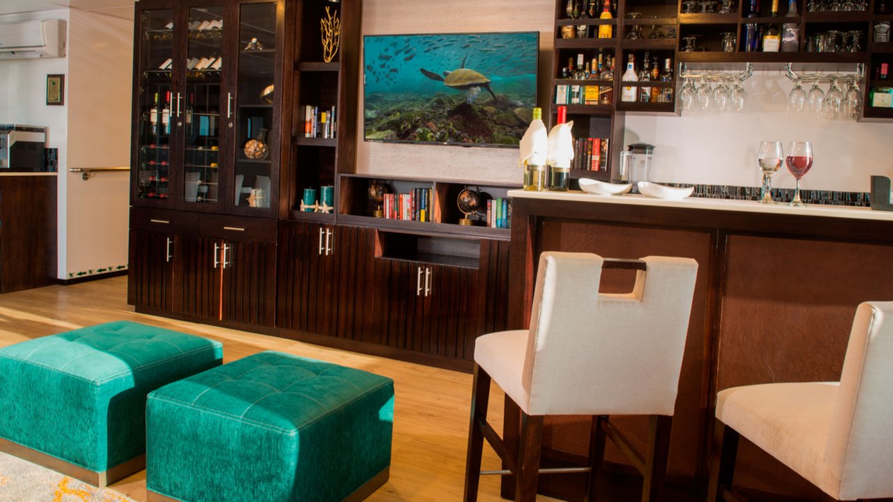 bar on luxury catamaran