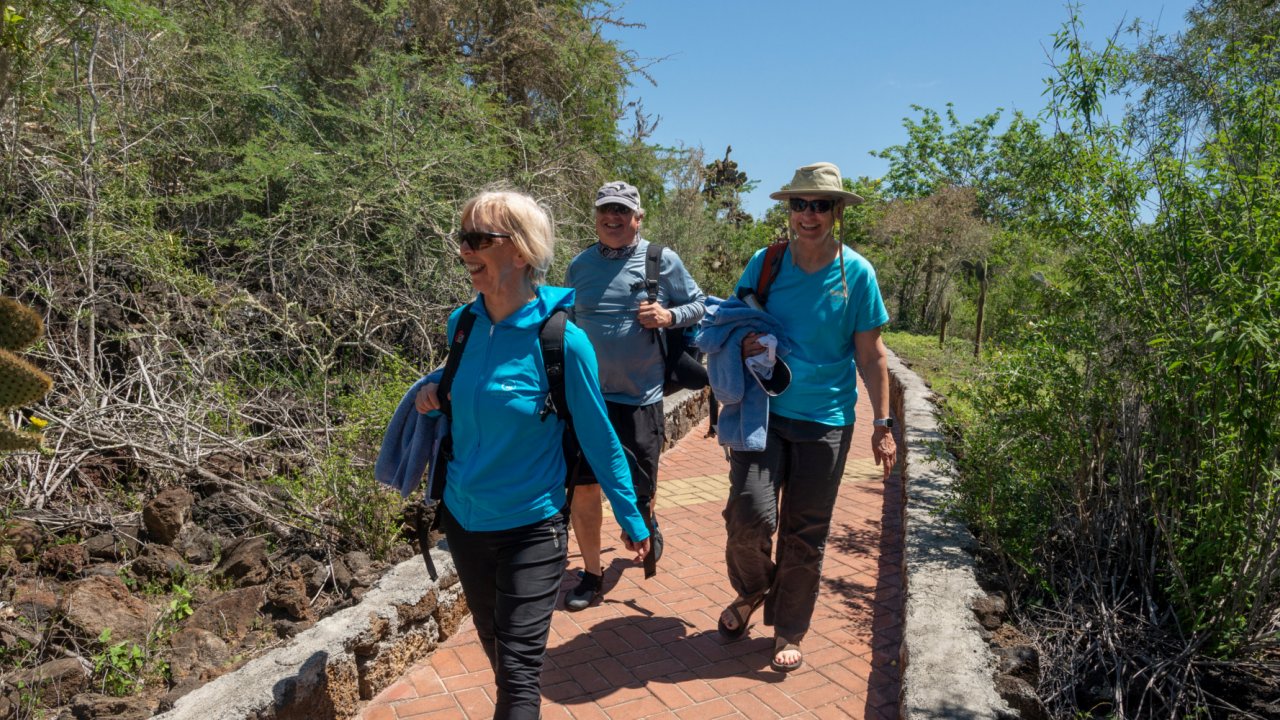 people walking galapagos islands