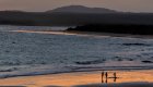 sunset on beach in galapagos
